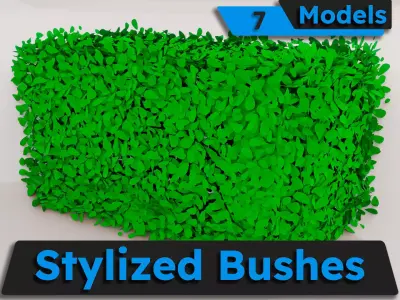 Stylized Bush Low-poly 3D model