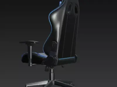 Gaming Chair Blue Black PBR 3D Model 3D model