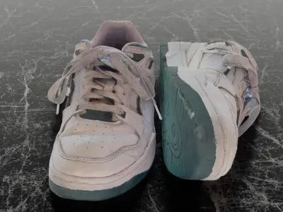 PUMA FLAT WHITE 3D SHOES 3D model