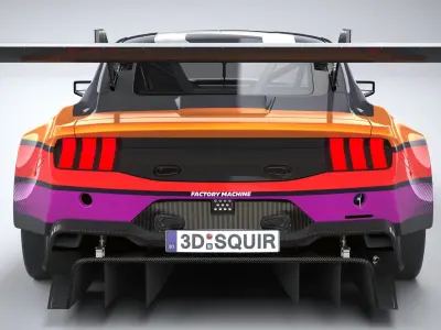 Mustang GT3 Racecar 2024 3D model