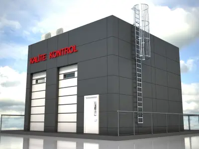 PLATFORMCONTROL building with sign Free 3D model