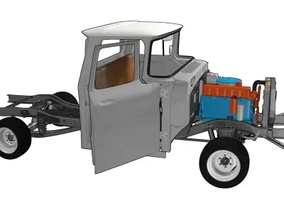 APACHE 1961 frame and cabin and engine 3D model