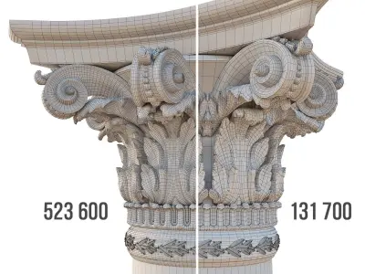 Column corinthian order 3D model