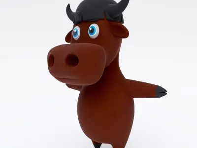 Buffalo cartoon 3d model  3D model