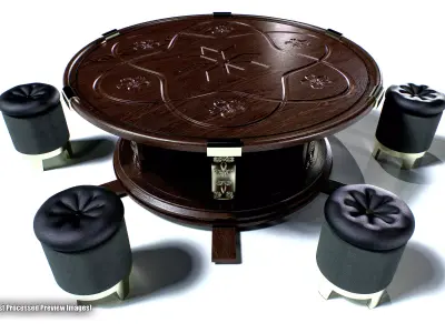 Round Table Set 01 3D model