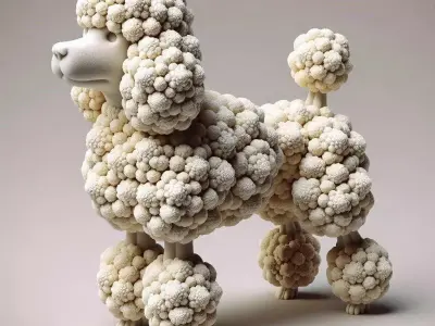 Cauliflower Textured Poodle 3D print model