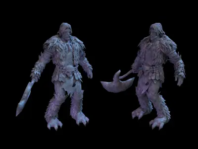 Stone Tomb Map - Pick Axe Statue 03 3D model