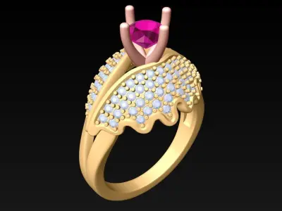 Diamond Ring - Womens Rings - GN176 3D print model