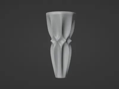 Vase porcelain blue 2 3D model