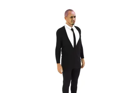Fabinho man in suit Low-poly 3D model
