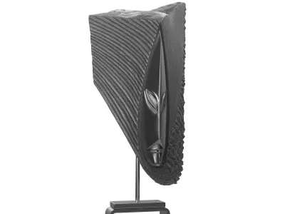 Black Limestone Tribal Sculpture 3D model