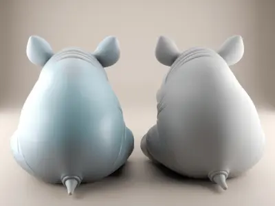 Adorable Rhino 3D STL Model for Your Desk Decor 3D print model
