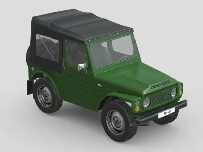 Suzuki Jimny 1977 Low-poly 3D model