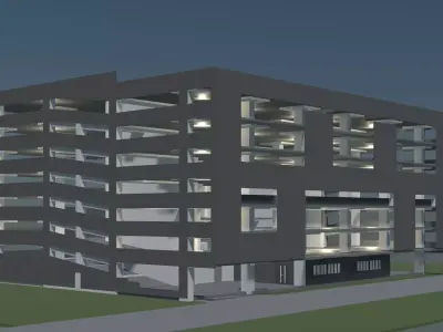Parking garage building 3D model