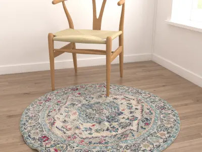 Round Rug Set 179 3D model