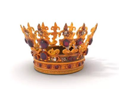 Regal Gold Crown model pack Low-poly 3D model