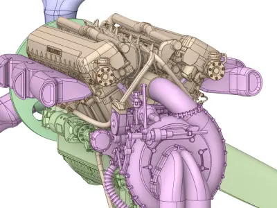 Hawker Hurricane MK 1 Engine  1 by 16 Scale 3D Model 3D print model