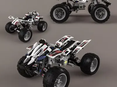 Lego Technic Quad-Bike 3D model