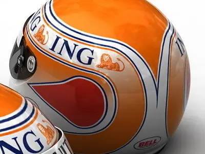 Helmet F1 2009 Nelson Piquet Jr Nelsinho 3D model