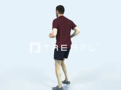 Portrait 07L Running Jogging Football Sports Man Low-poly 3D model purchase