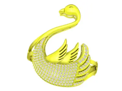 A6503 Luxury Diamond Swan Bangle 3D print model