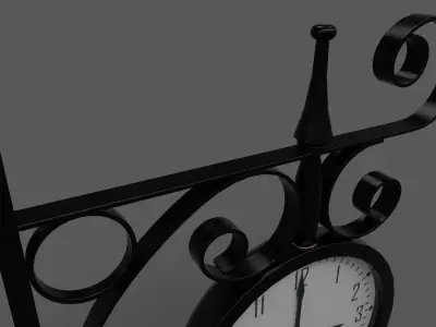 Clock Wall Station Low-poly 3D model