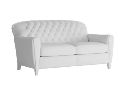 Edmund Tufted Leather Loveseat Sofa 3D model