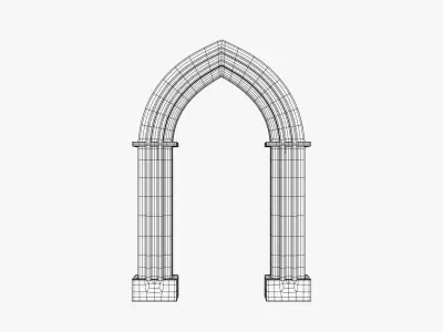 Medieval Gothic Arch 3D Model 3D model