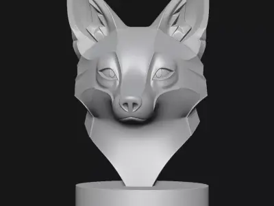 Fox head sculpture 3D print model