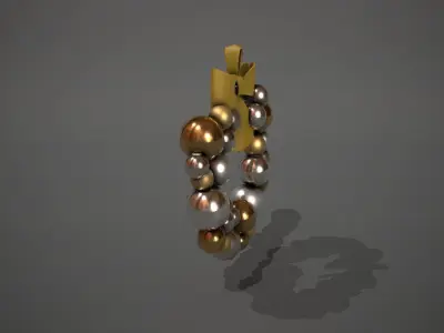Silver and Gold Christmas Bauble Wreath Low-poly 3D model