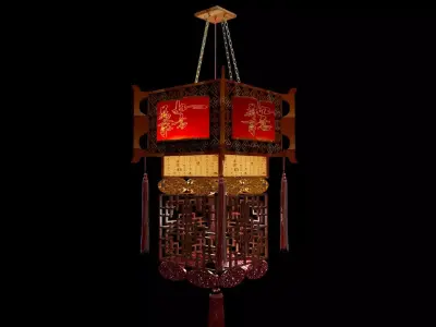 Chinese palace lantern  Low-poly 3D model 2
