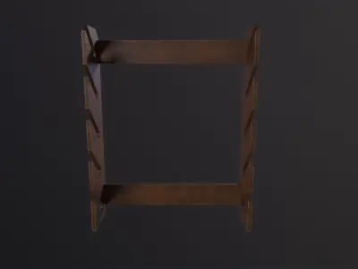 Wooden Weapon Rack 3D Model Low-poly 3D model