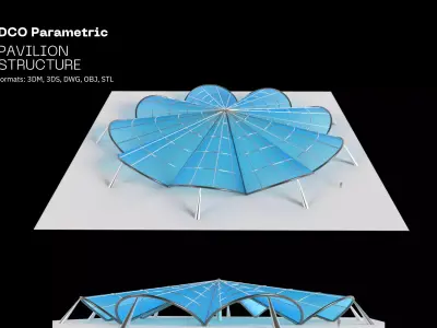 Architectural Pavilion Structure 7 sides 3D model