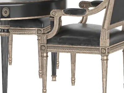 ebanista crillion dining table and chair 3D model