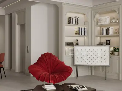 Luxury living room dining room interior scenes 26 3D model