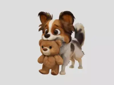 Lara y Pepo - Puppy with Teddy 3D model