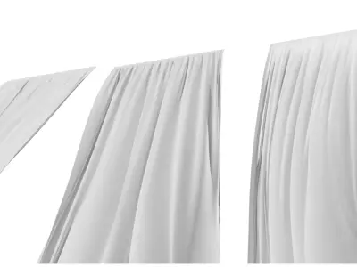 Curtain set in the wind  Low-poly 3D model