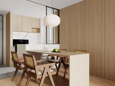 Modern living room dining room interior scenes 421 3D model