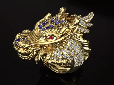 RING DRAGON print model 3dm 3D model