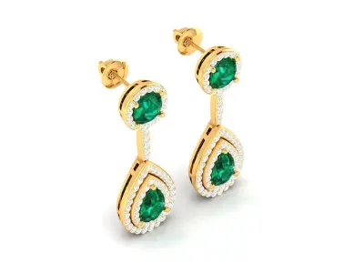 Women earrings 3D print model 6