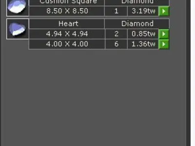 Engagement Ring With Shape Of Cushion Square and Heart Diamond  3D model