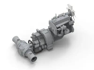 Diesel Engine 3D model from CGTrader