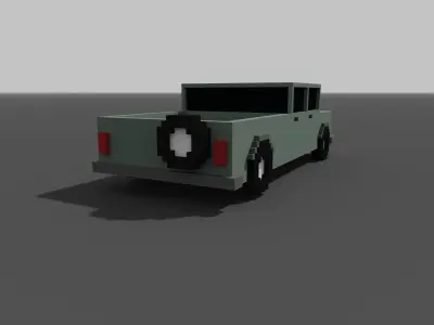 Low Poly Long Pickup - Voxel - for game VR AR 3D Printing Low-poly 3D model