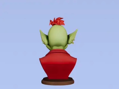 Grinch Bust 3D Model  Iconic Holiday Character Sculpture 3D print model