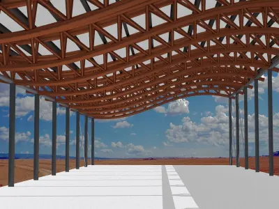 Steel Truss Building 3D model