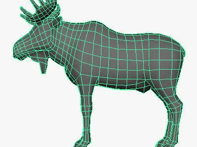 Low Poly Moose Low-poly 3D model