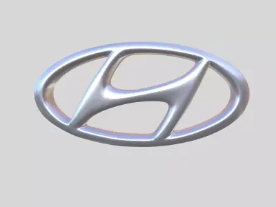 Hyundai Logo Hyundai Emblem Low-poly 3D model