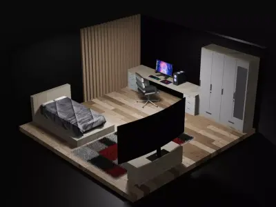 Gaming Room 3D blender Design 3D model