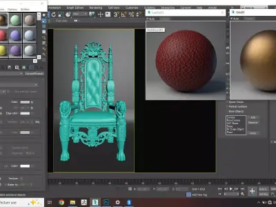 Royal Thron Chair 3D model 02 3D model