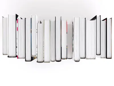 Books set stack of 3D model